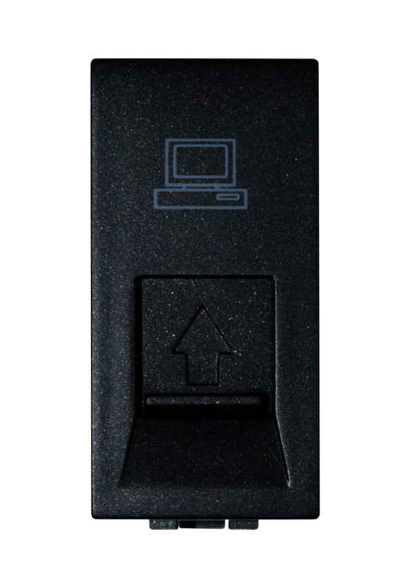 [TE0838A Black] Terre One gang computer socket unit(RJ45) 
