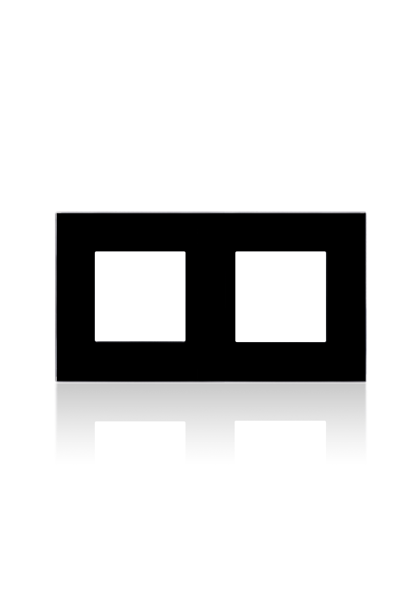 [TER-COV2G-GB] Terre 2 Gang cover Black glass