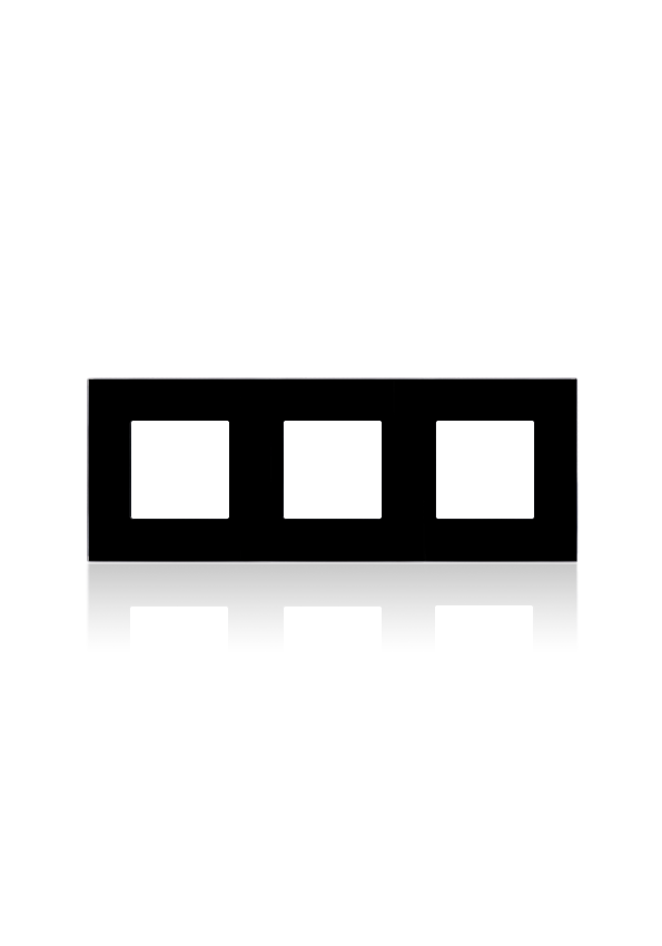 [TER-COV3G-GB] Terre 3 Gang cover Black glass