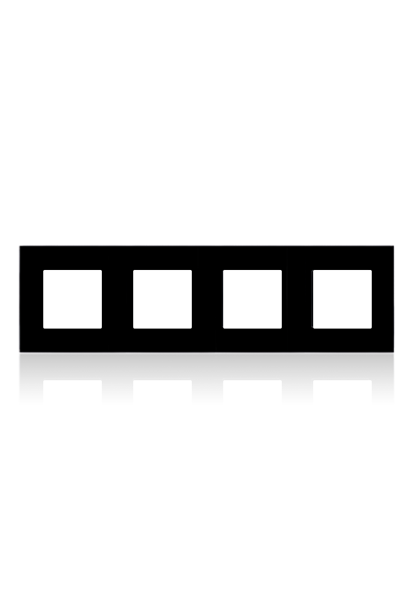 [TER-COV4G-GB] Terre 4 Gang cover Black glass