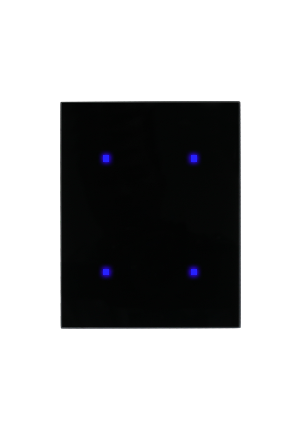 [VEN-4S-BUS Black] Venera Bus 4 Gang Switch with 4 relays