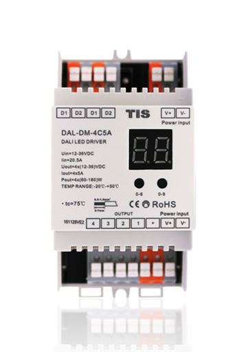 [DAL-DM-4C5A] DALI Driver Din Rail 4 CH 5A