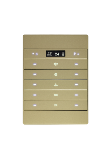 [MRS-AC10G Champagne] Mars 10 button Panel with Thermostat & AC control