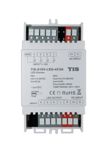 [TIS-010v-led-4c5a] LED Driver 4ch-5A  0-10V