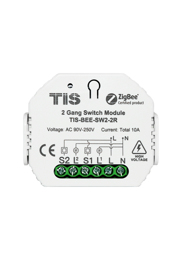 [TIS-BEE-SW2-2R] 2 channel relay module
Zigbee Protocol 