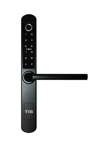 [TIS-A210F-BLK] "Smart BLE Digital Fingerprint Lock, IP64 Work with proximity card 304# stainless steel panel/handle Satin stainless steel treatment American standard 5 latches mortise Available for 60/85,35/85,45/85 mortise Work with alkaline battery Emergency key for backup use 200,000 times life test Work with bluetooth technology Support remote passcode change Available for WIFI hub for remote management(optional)"